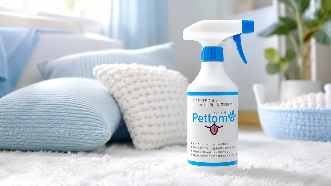 ペット専用 除菌・消臭剤「Pettomo」（ペットモ）のスプレーボトル